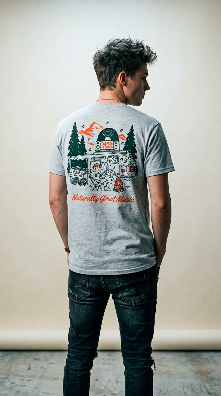 AI product shot of Camper Carpark Pocket Design T-Shirt