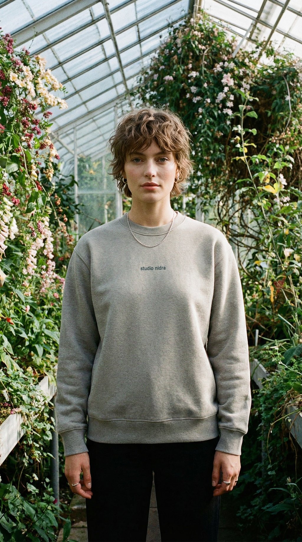 AI product shot of THE CREW SWEATSHIRT PEACHTECH™ "GREY MATTER"