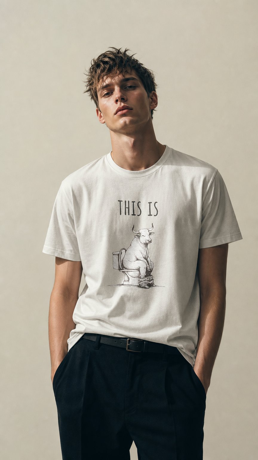 AI product shot of This is Bull Men's Lightweight Cotton Tee