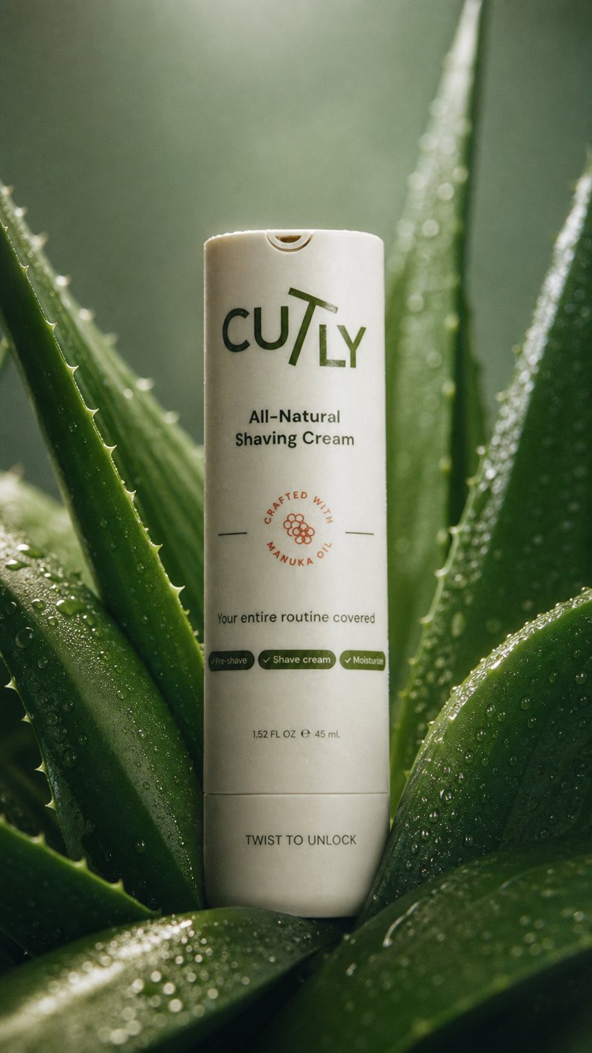AI product shot of Cutly All-Natural Shaving Cream