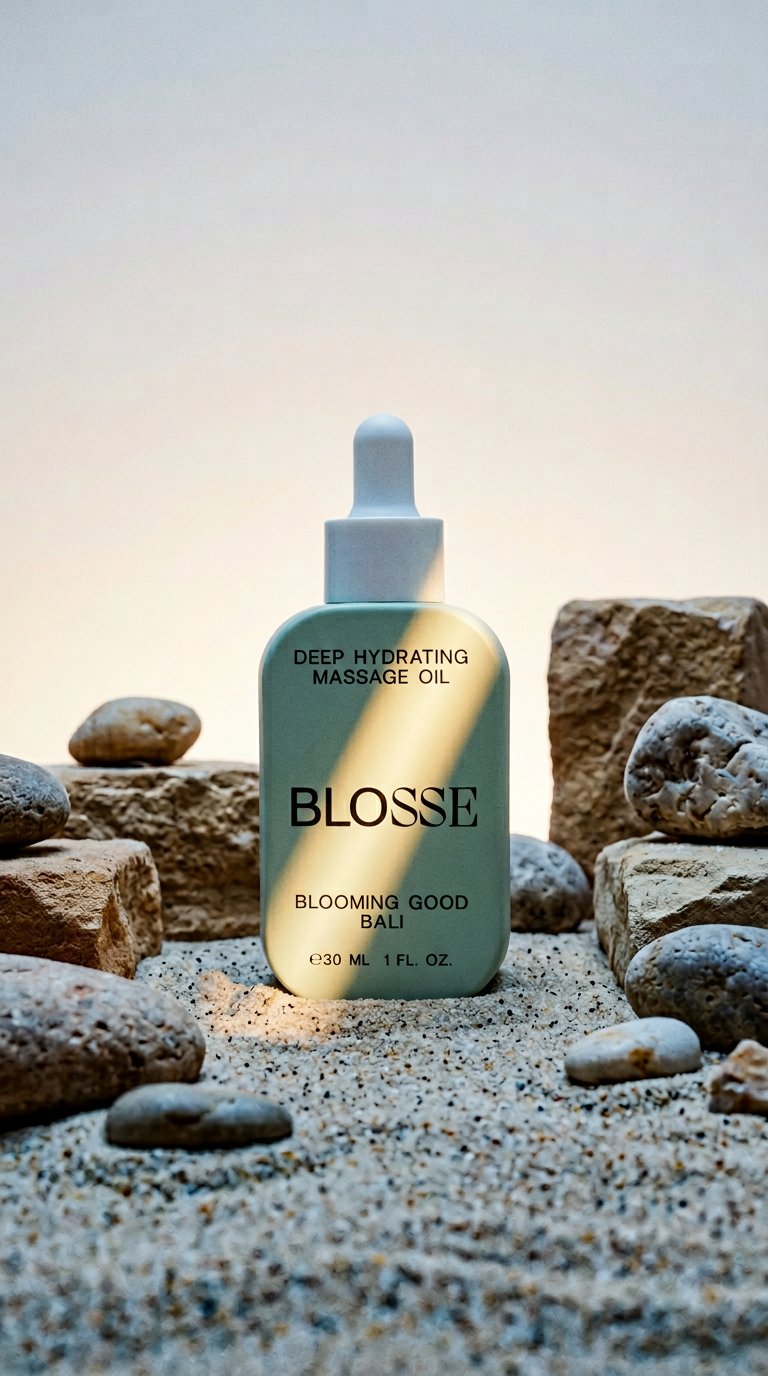 AI product shot of Deep hydrating massage oil