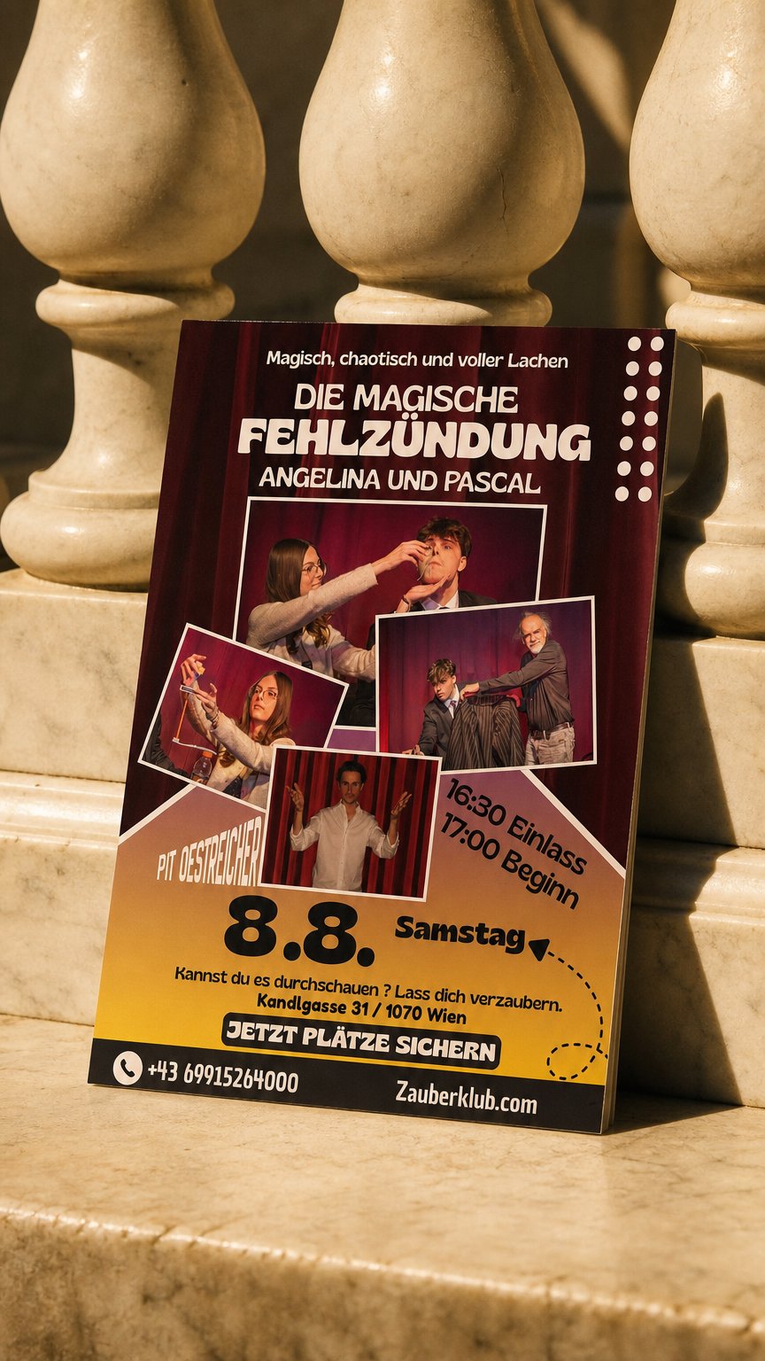 AI product shot of 8.8 August Zaubershow / im 7 Bezirk /