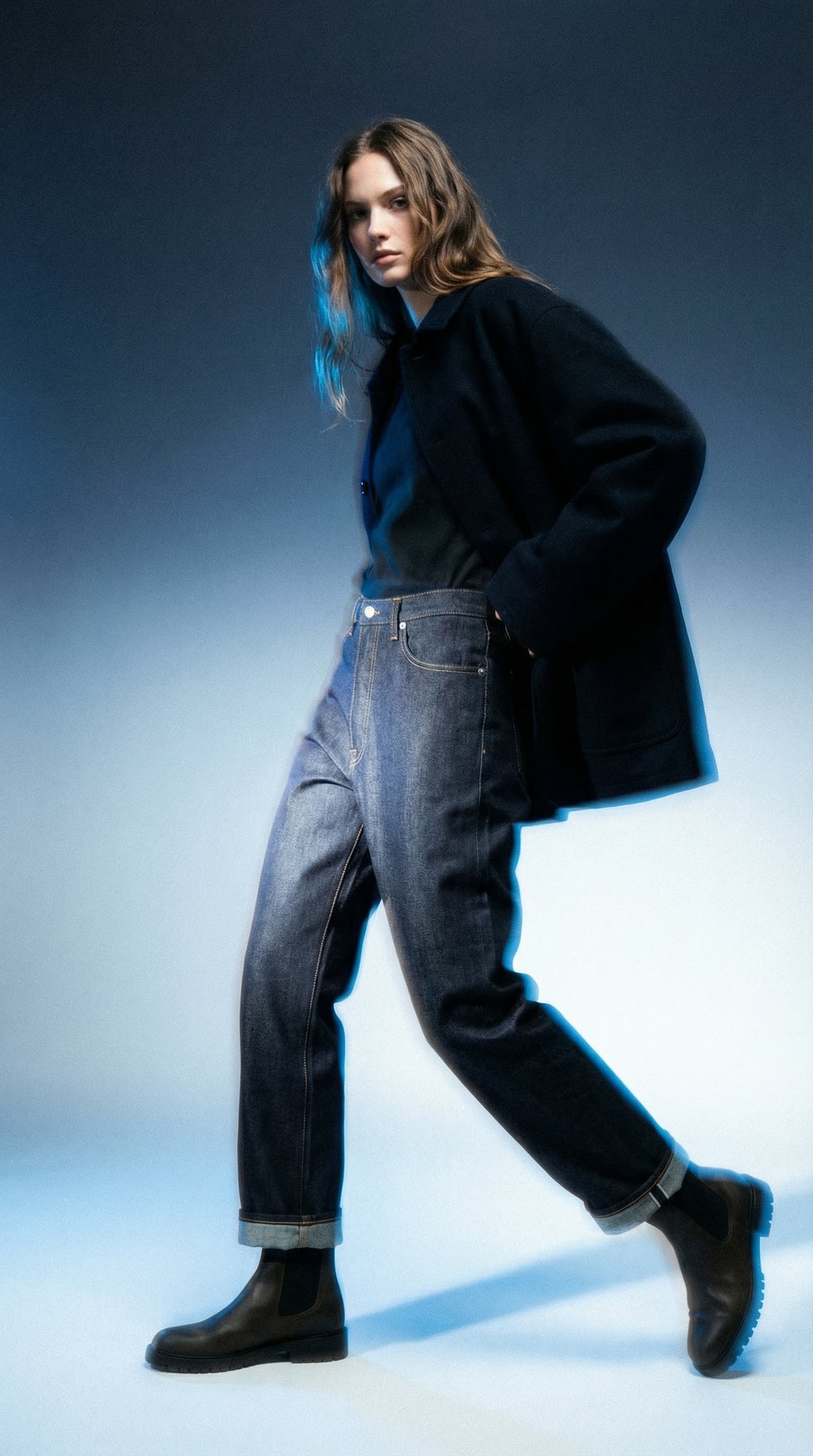 AI product shot of Loose Jeans - Blue Unwashed