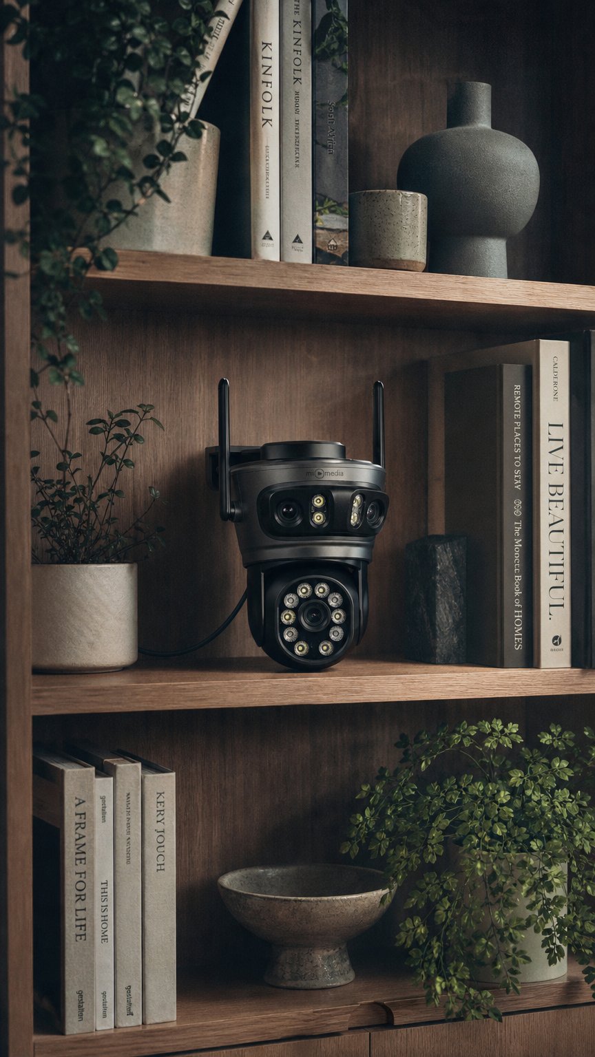 AI product shot of Kamera obrotowa IP WiFi zewnętrzna 15 MPx Ultra HD