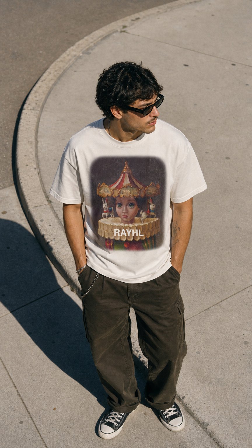 AI product shot of Wonderland Tee