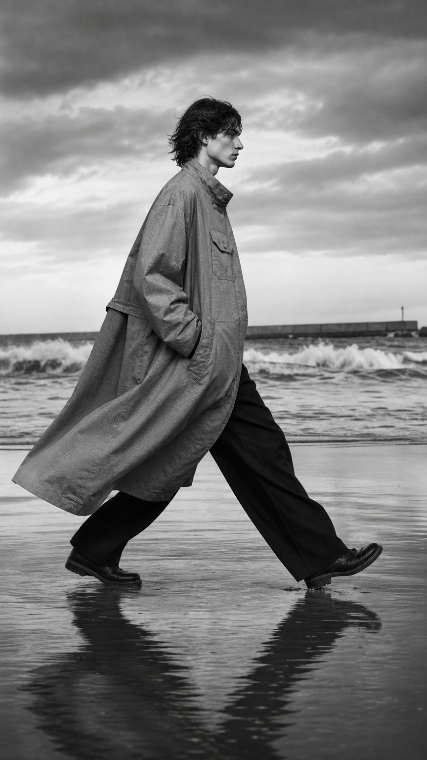 AI product shot of Engineered Garments MG COAT - KHAKI NYCO MINI TATTERSALL