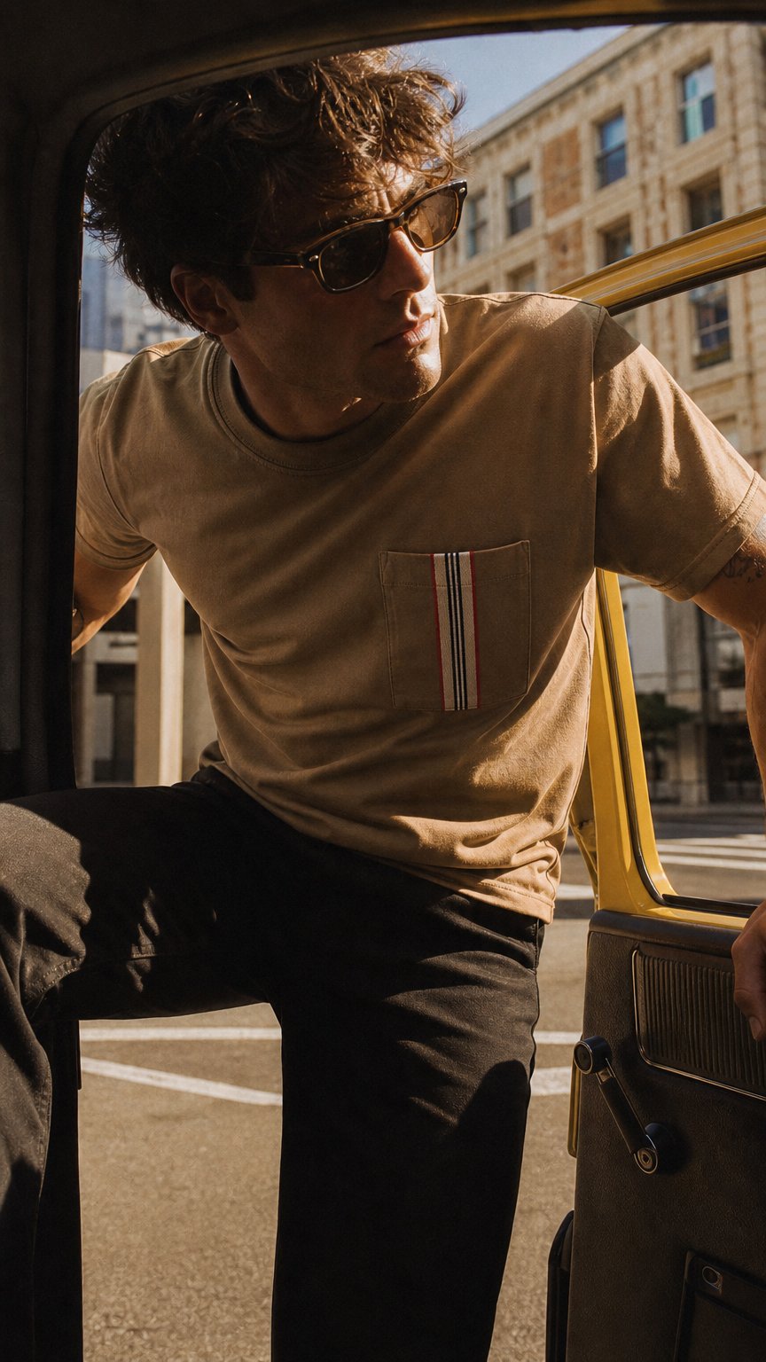 AI product shot of Burberry Striped T-Shirt - Beige