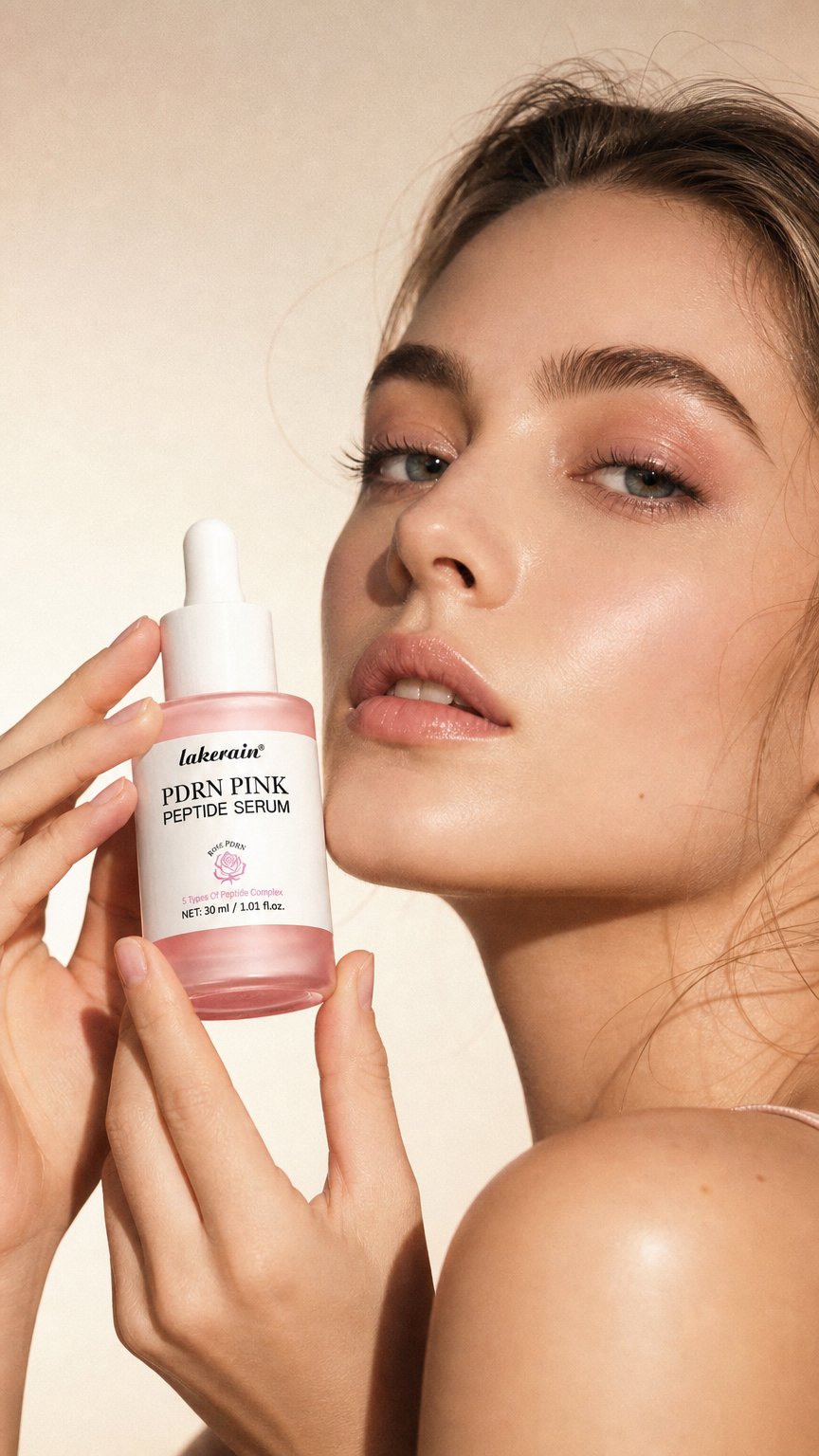 AI product shot of Radiant Pink Glow Serum