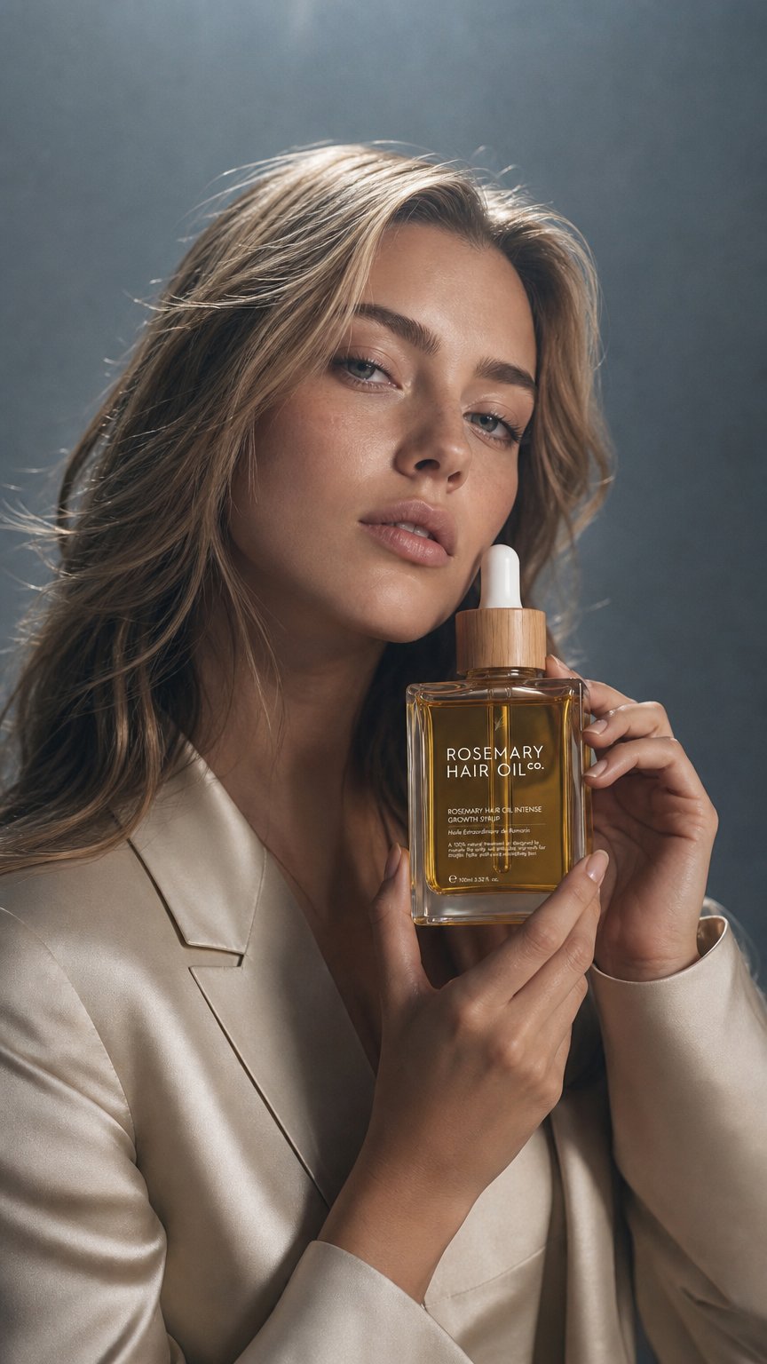 AI product shot of Rosemary Hair Oil Intense Growth Syrup 100ml I Award-Winning Best Hair Growth Oil