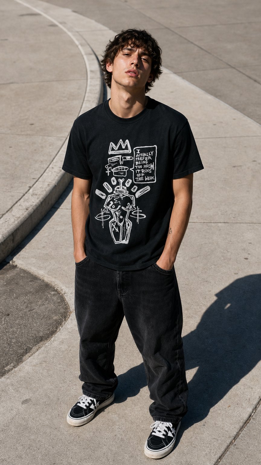 AI product shot of Too Much Big Print T-shirt