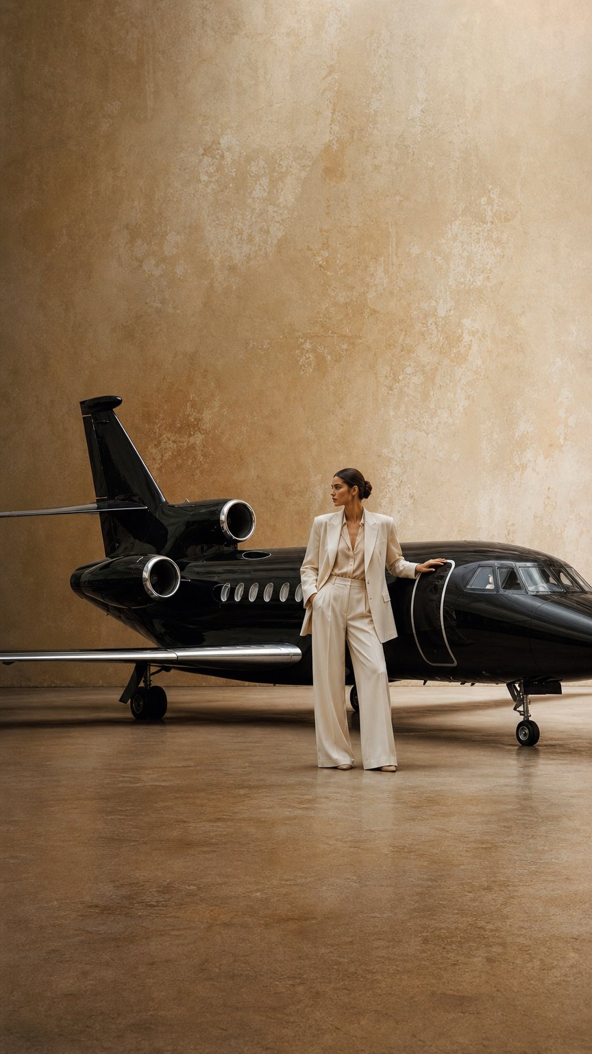 AI product shot of FLYBLACK Private Jet Charter