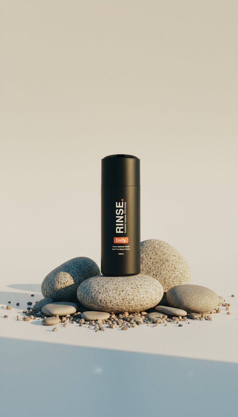 AI product shot of RINSE Daily Men’s Intimate Wash