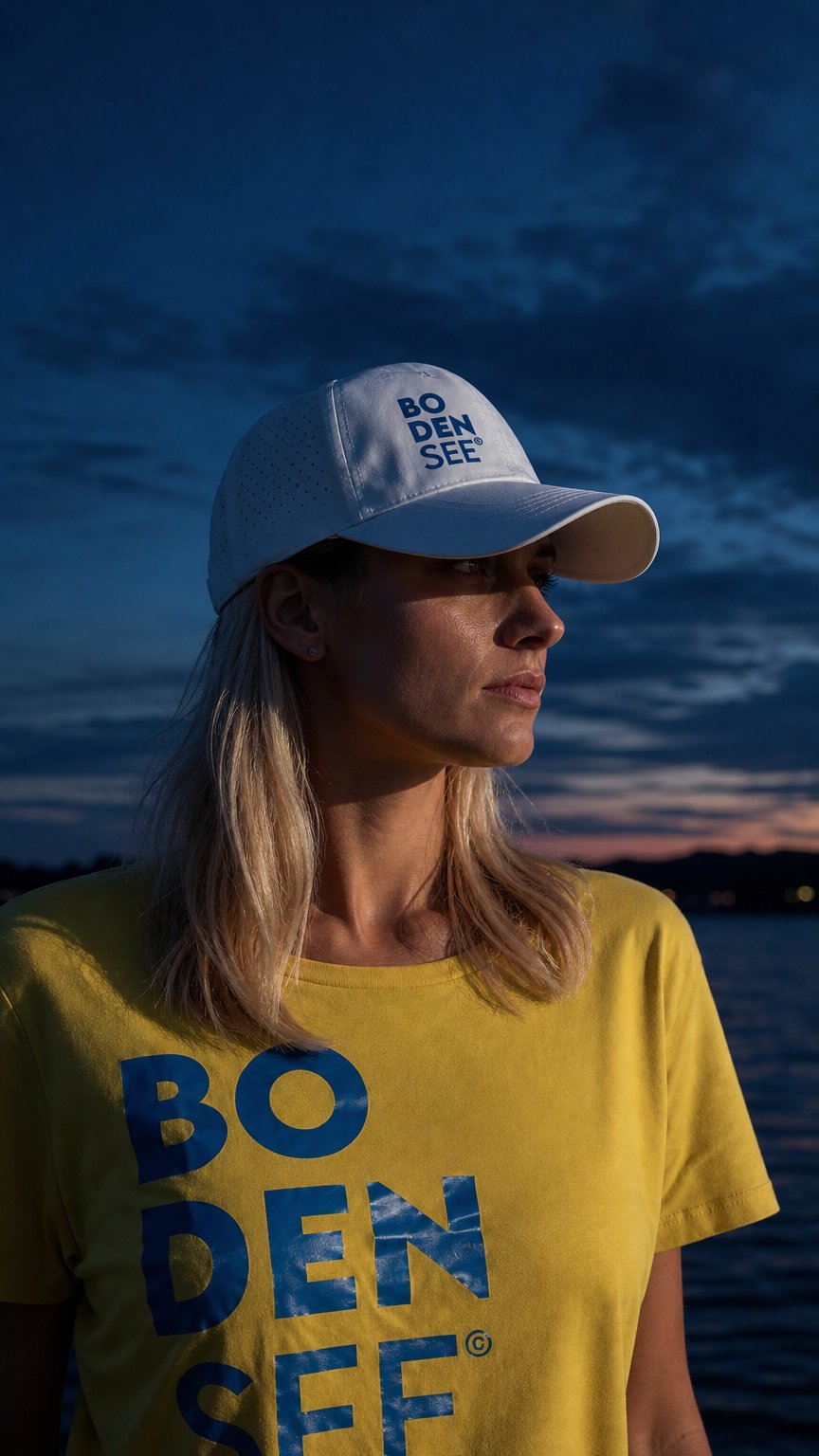 AI product shot of Bodensee Cap sportlich und mega leicht, weich und luftig!