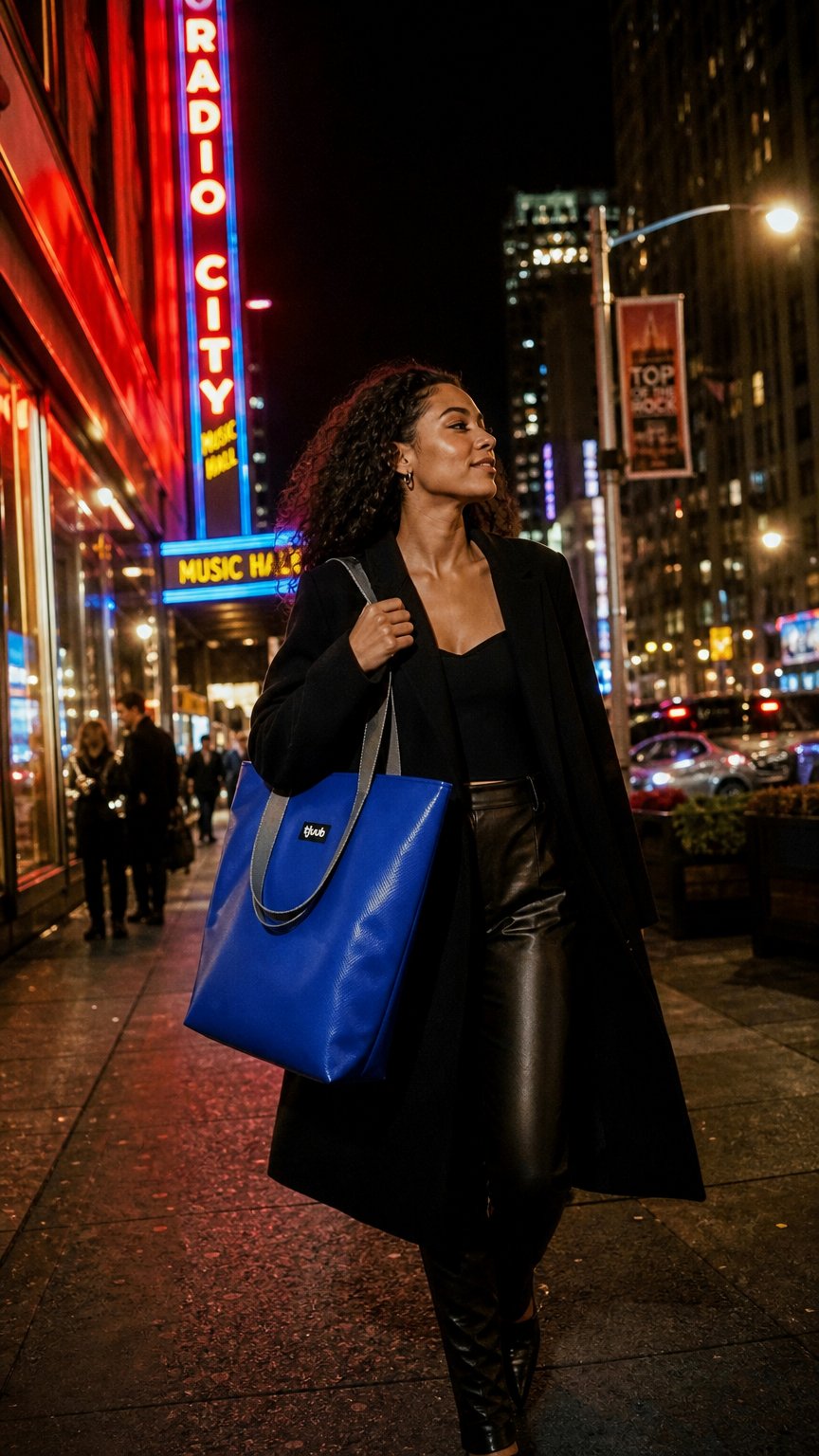 AI product shot of Lassen mit Reißverschluss – große Tasche aus LKW-Plane
