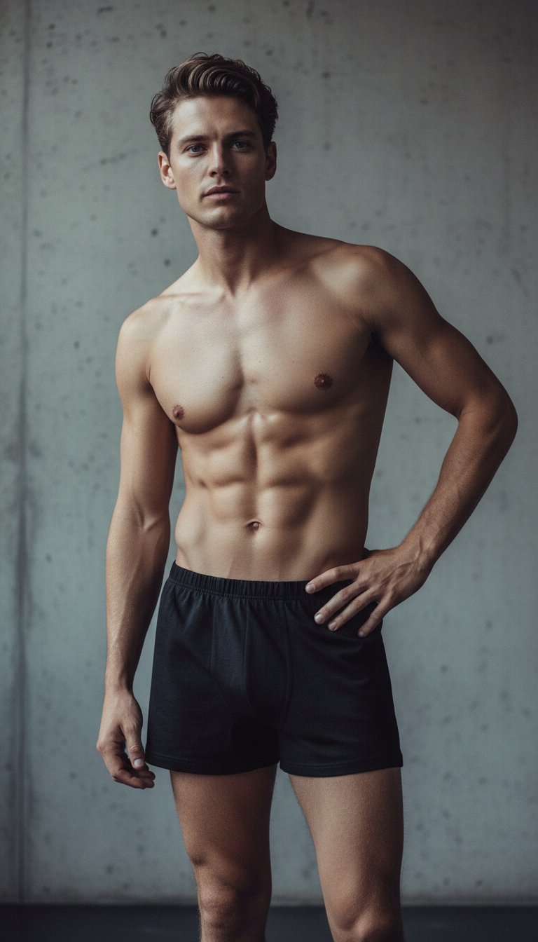AI product shot of 100% Plastic-Free Organic Cotton Boxers