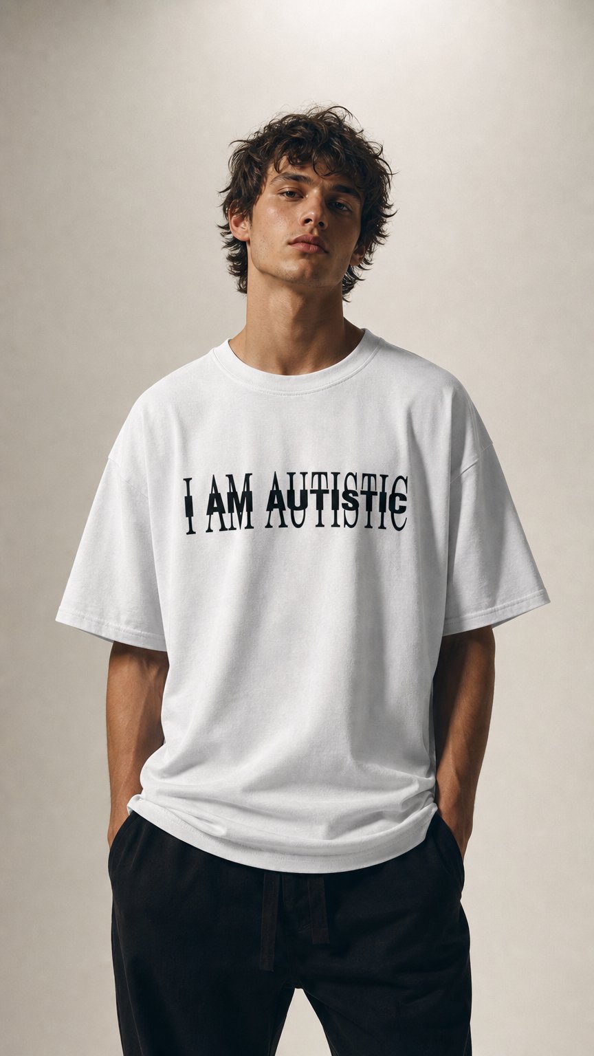 AI product shot of Funny I Am Autistic Carti Oversized T Shirt