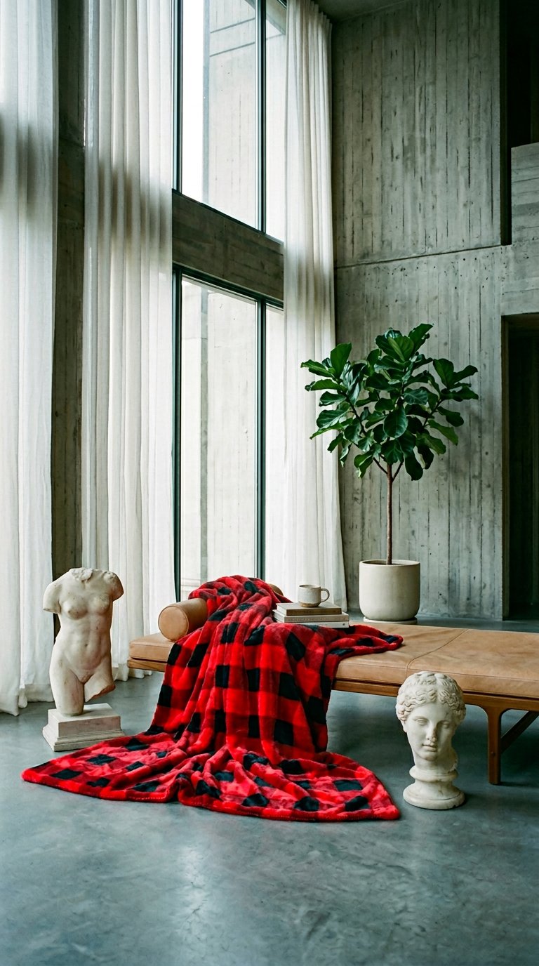AI product shot of Faux Fur Blanket