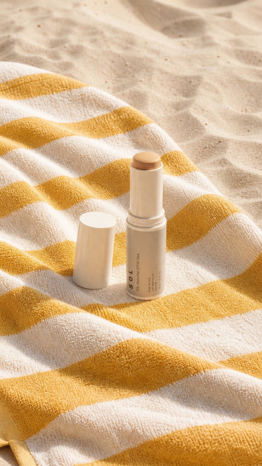 AI product shot of SOLScreen SPF50 | Sunscreen SPF50 Stick, with tint
