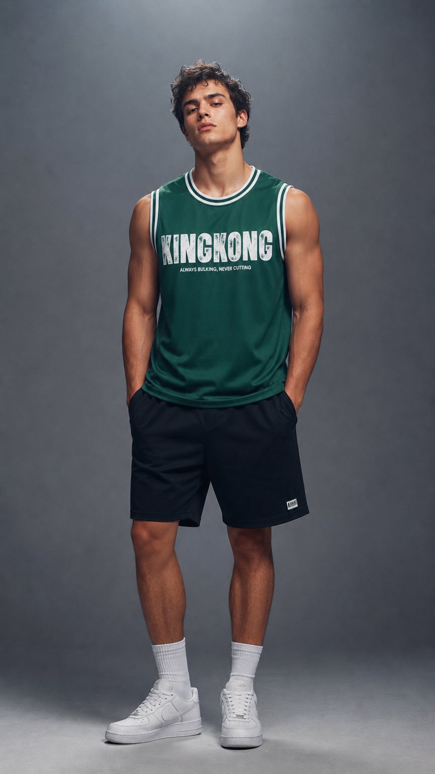 AI product shot of Muscle jersey 'Forest Green'