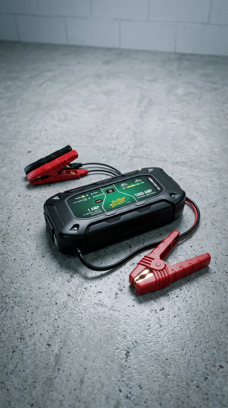 AI product shot of Charge N Start 1100 1 AMP Battery Charger & 1000 AMP Jump Starter