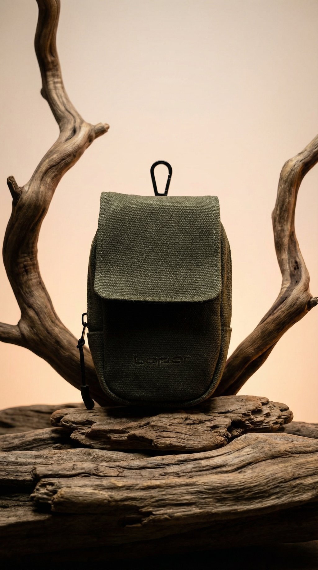 AI product shot of Waxed Canvas Rangefinder Case