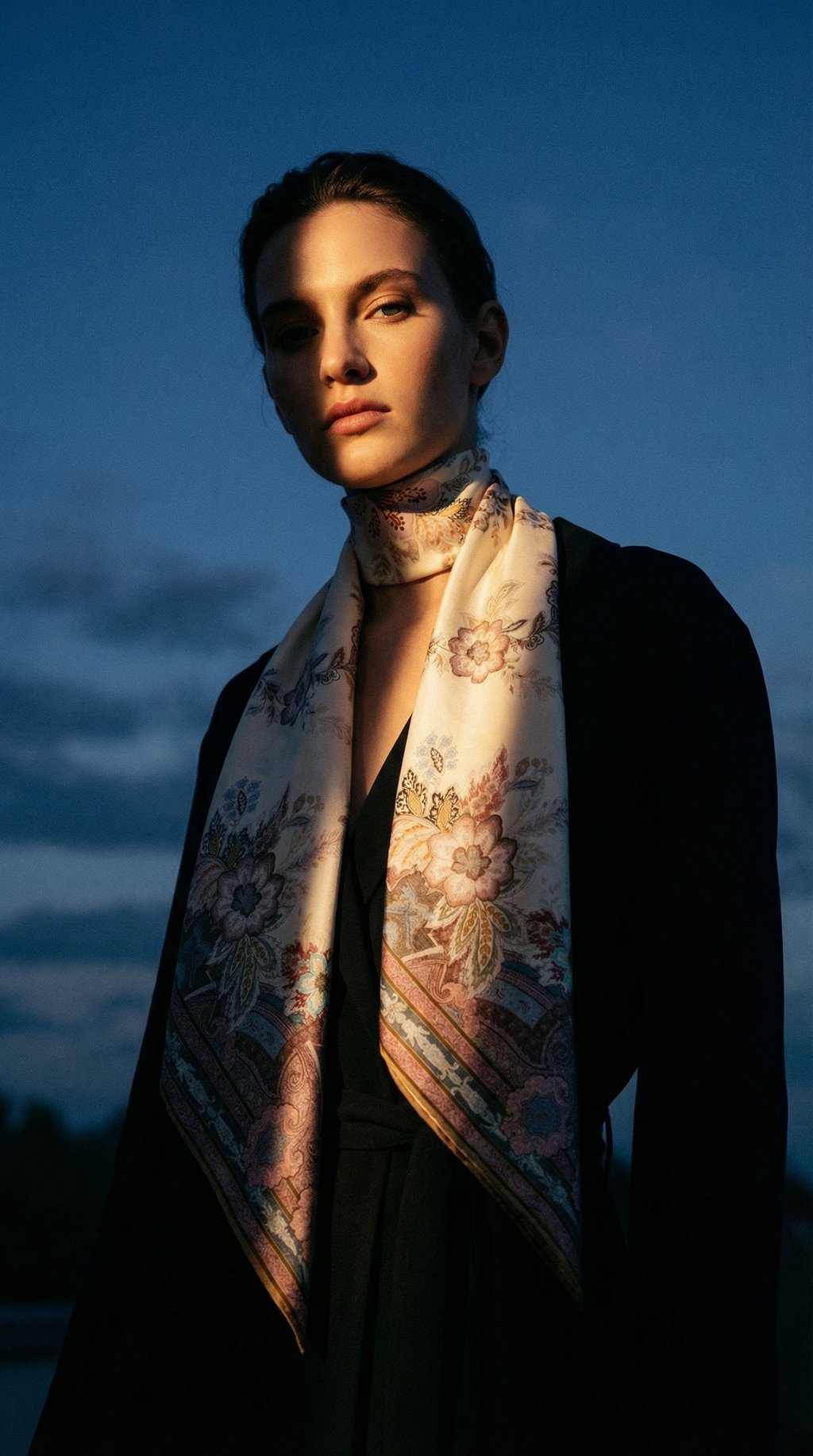 AI product shot of Printed Silk Square 70