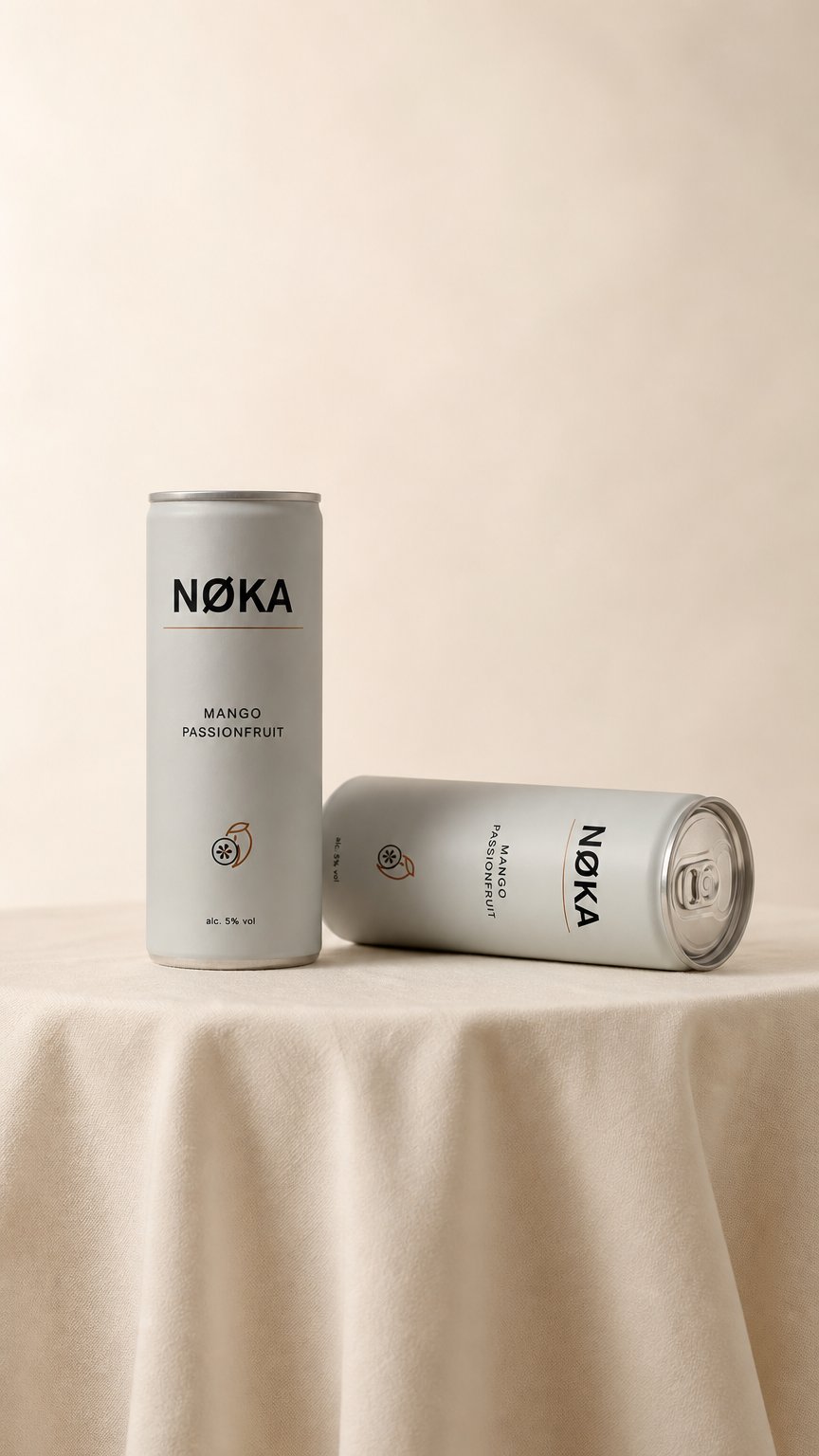 AI product shot of NØKA Mango Passionfruit
