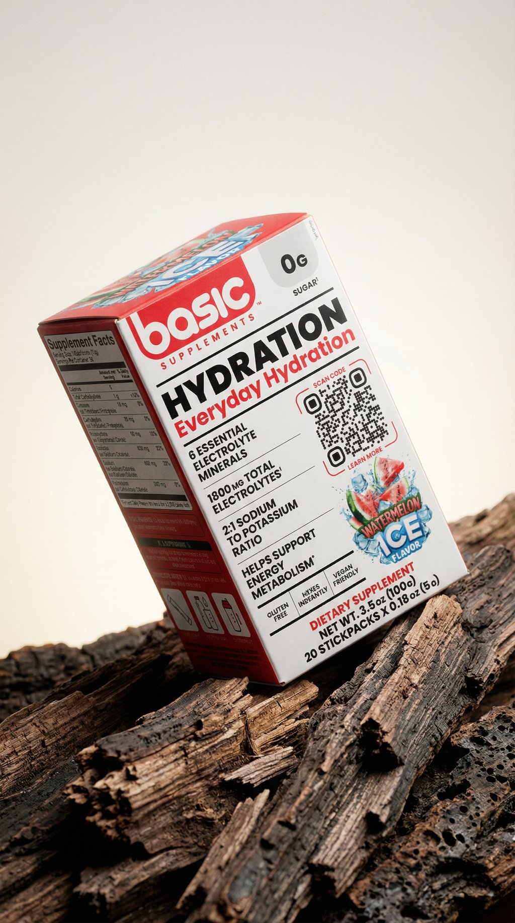 AI product shot of Watermelon Ice Basic Hydration