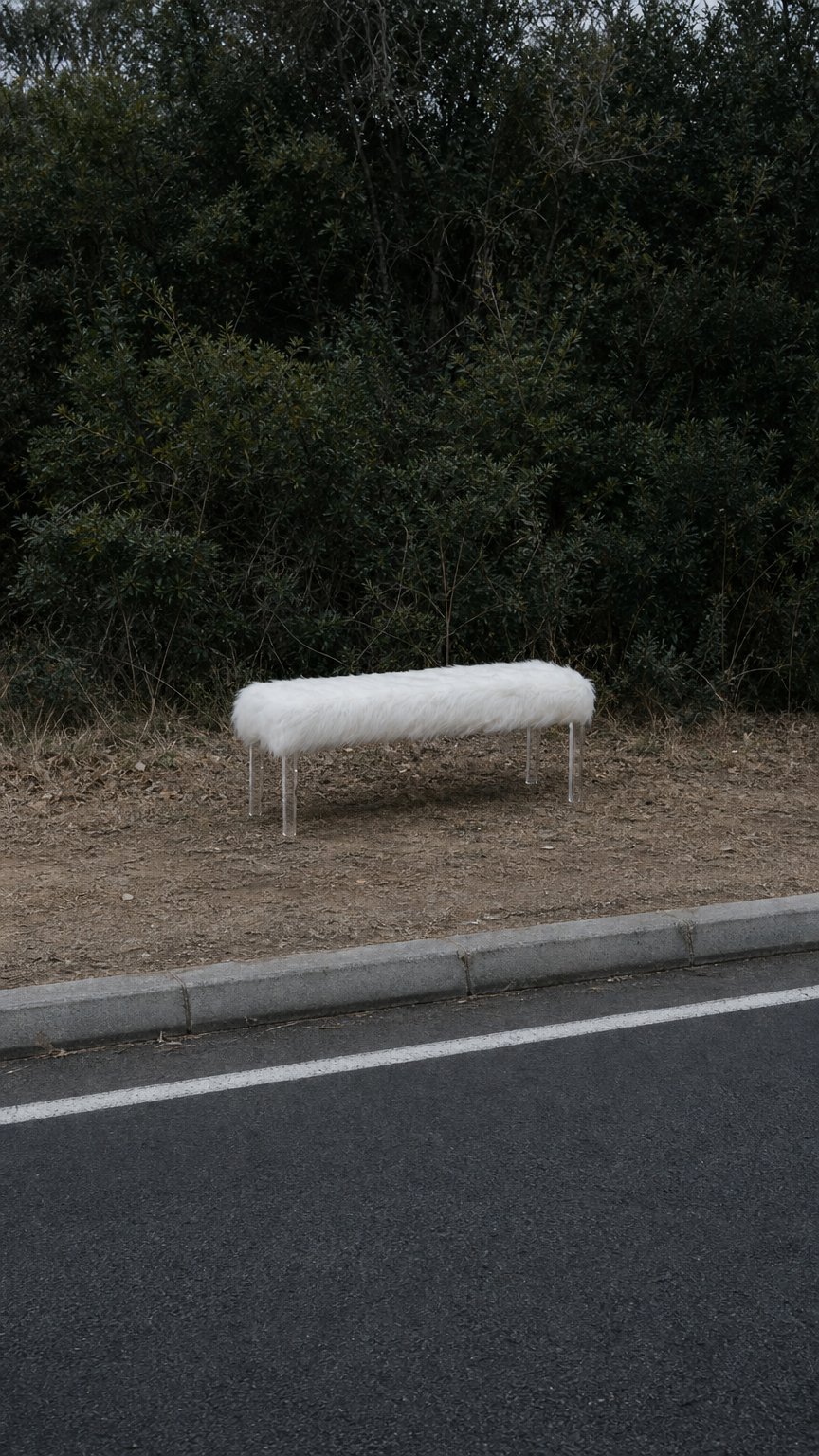 AI product shot of New Classic Marilyn Faux Fur Bench