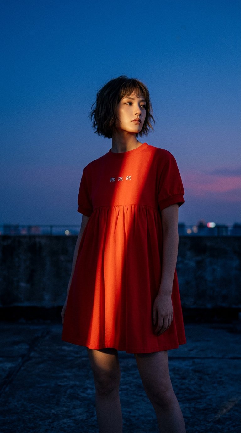 AI product shot of Hollis RK Logo Hi-Waist Tshirt Dress