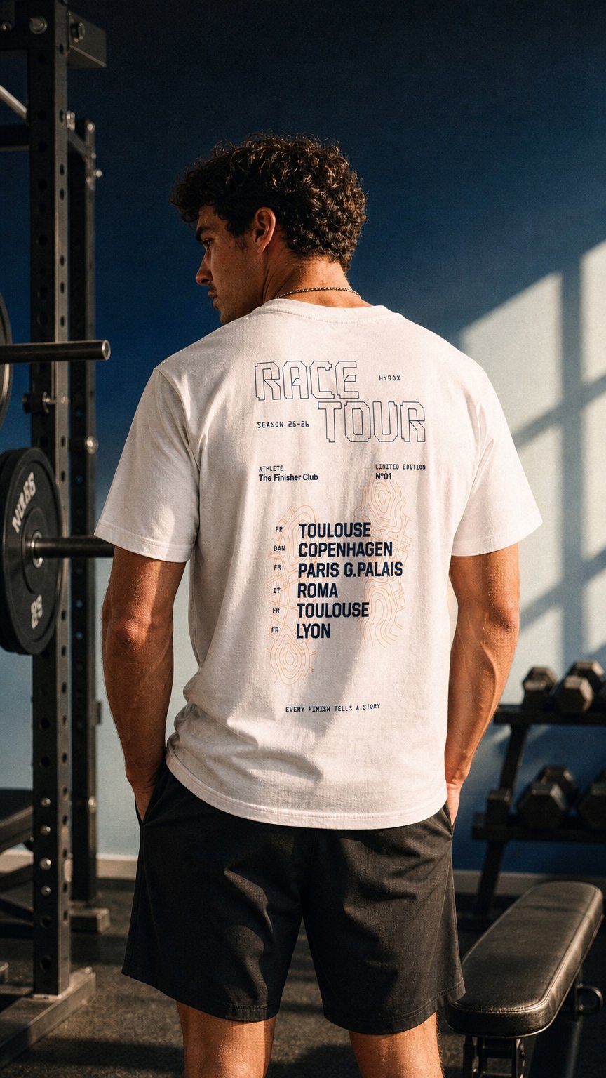 AI product shot of T-shirt Hyrox Race Tour 25/26 - Edition Limitée