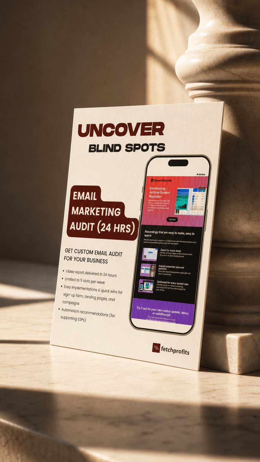 AI product shot of Email Marketing Audit (+ Custom Execution Plan)