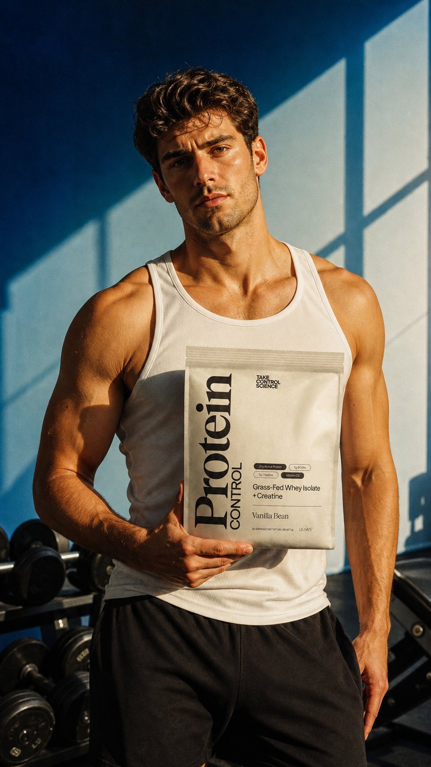 AI product shot of Protein Control Vanilla