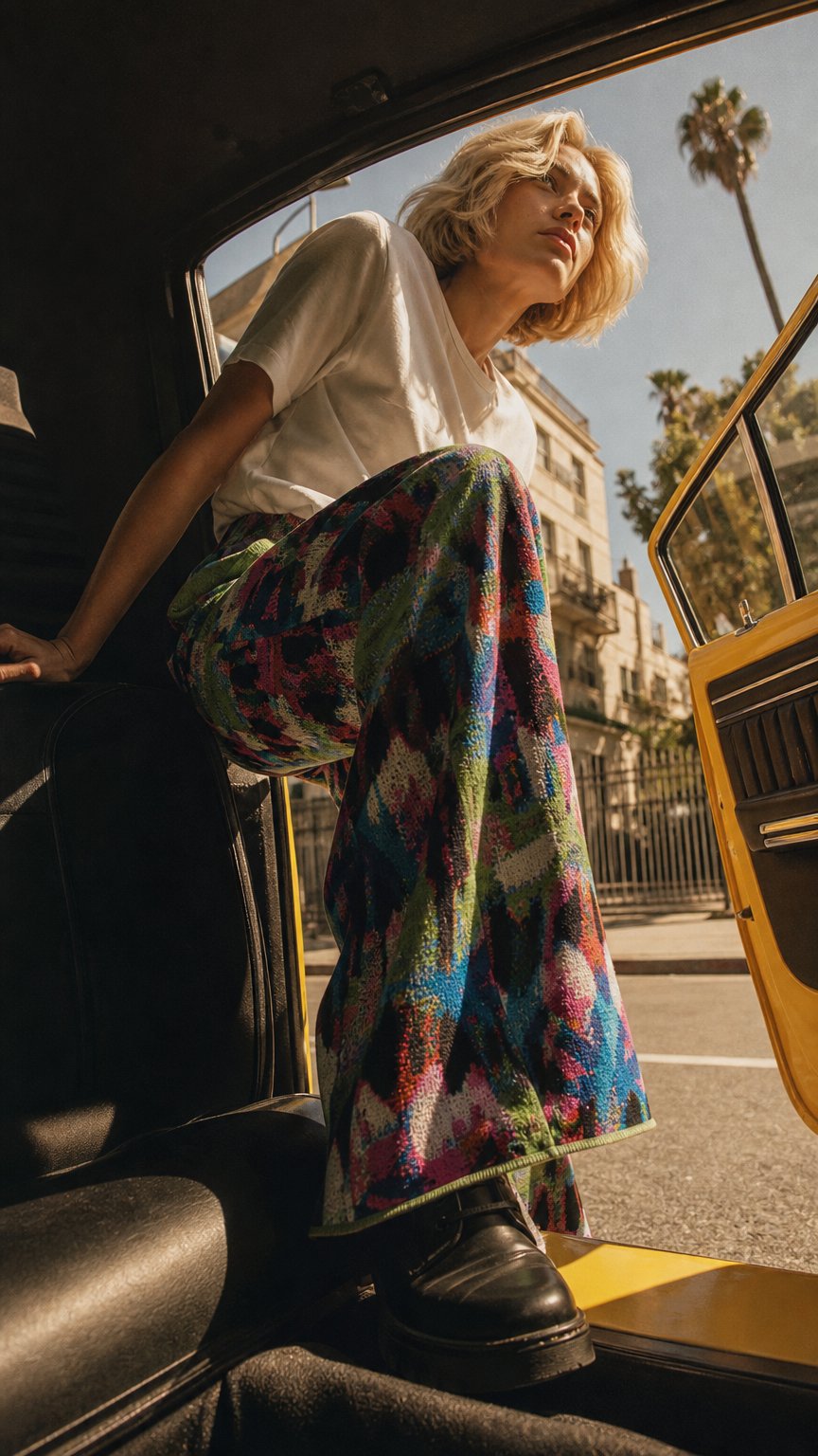 AI product shot of KNIT PALAZZO PANT
