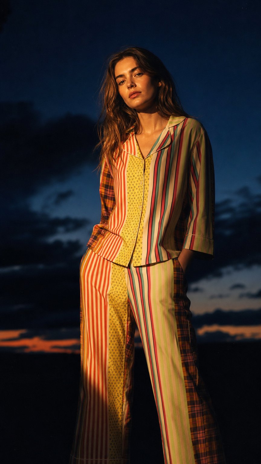 AI product shot of Pattern Parade Cotton Pyjama Set