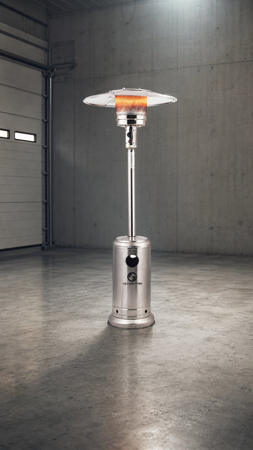 AI product shot of Terrassvärmare Vulkan 13,5 kW Rostfri