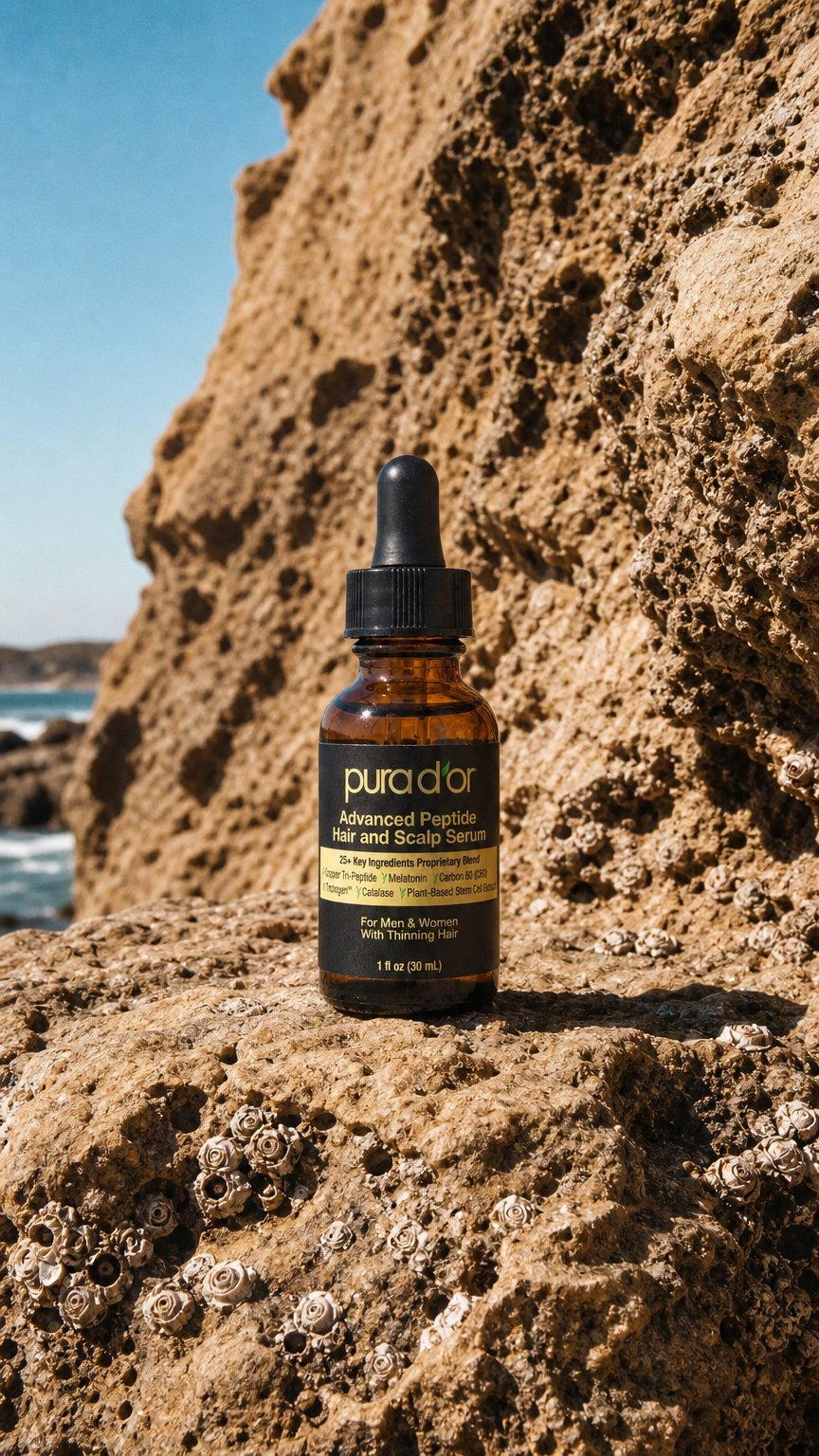AI product shot of Advanced Peptide Hair and Scalp Serum 1 oz Hair Regrowth Tonic