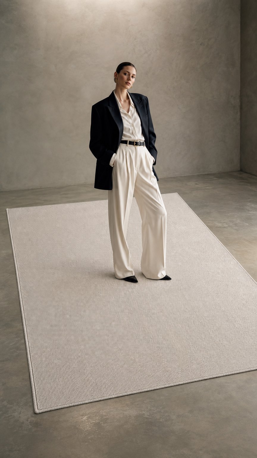AI product shot of Whisper 100% wool rug 250cm x 350cm