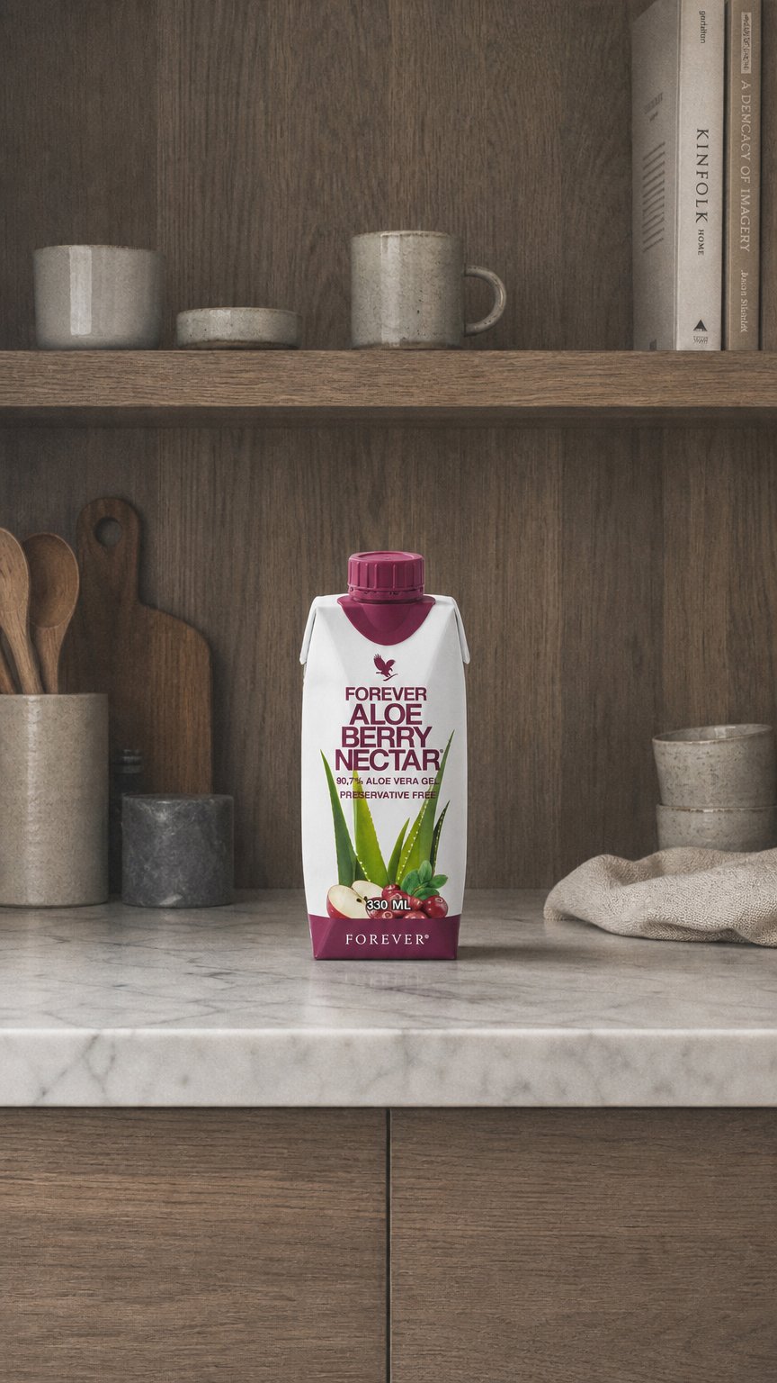 AI product shot of 330ml Forever Aloe Berry Nectar™
