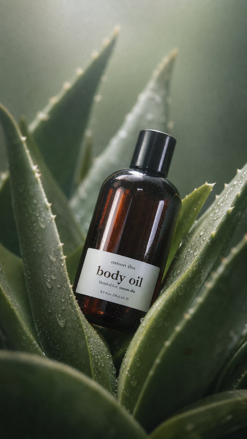 AI product shot of Body Oil