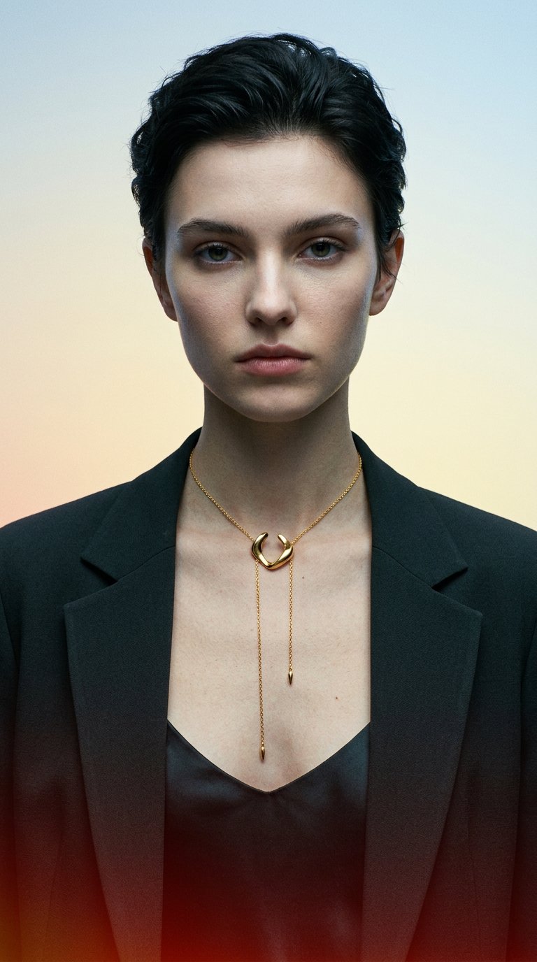 AI product shot of ENTERO 7-IN-1 CUFF-NECKLACE IN STERLING SILVER