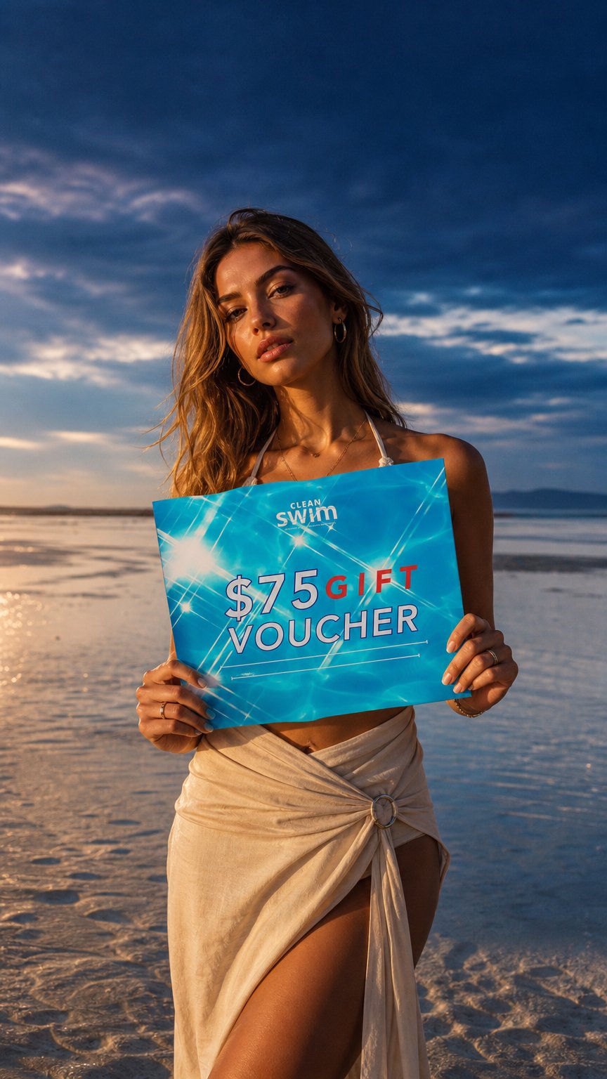 AI product shot of $75 Clean Swim Gift Voucher