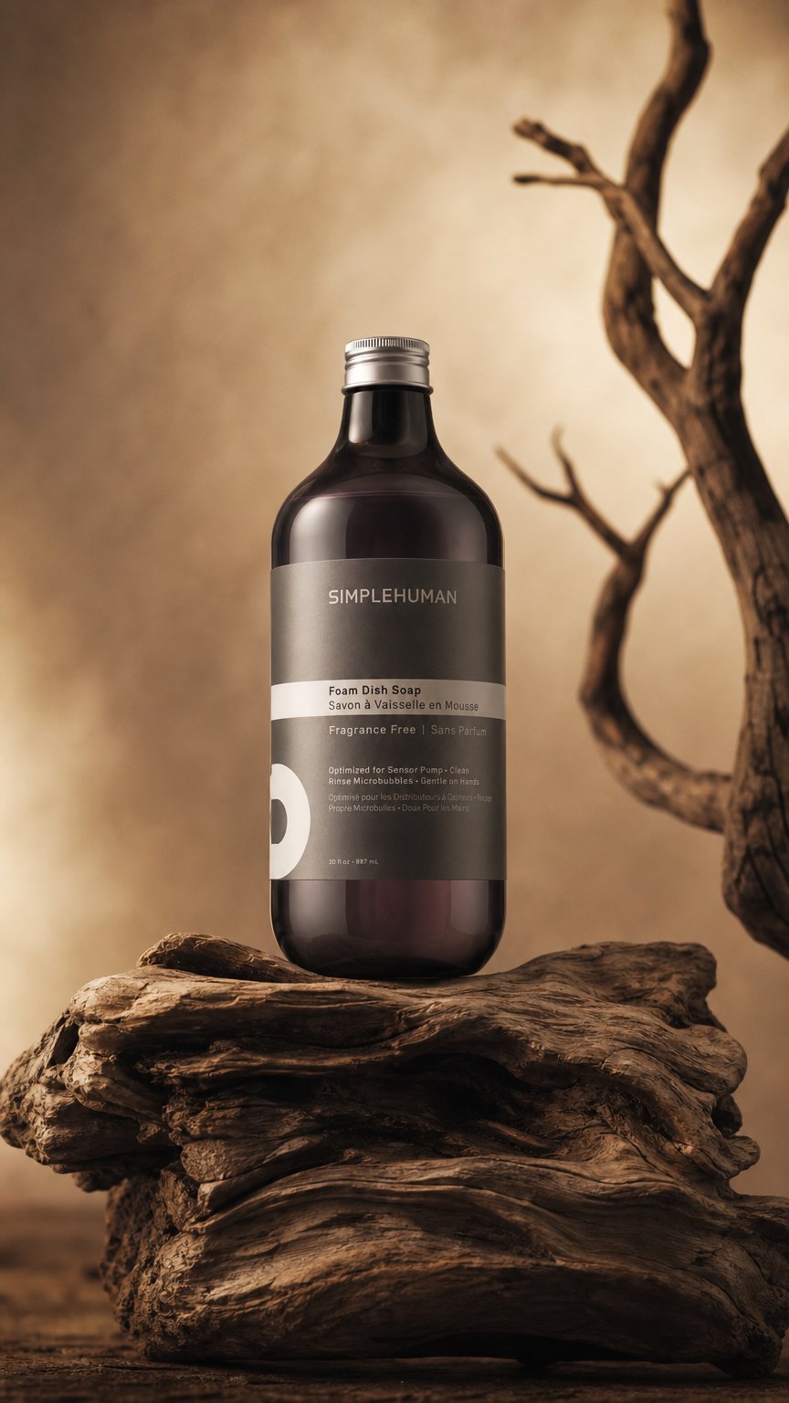AI product shot of Fragrance Free Foam Dish Soap Refill Bottle