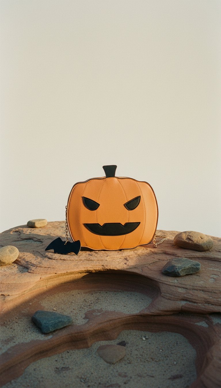AI product shot of Halloween Pumpkin Bag