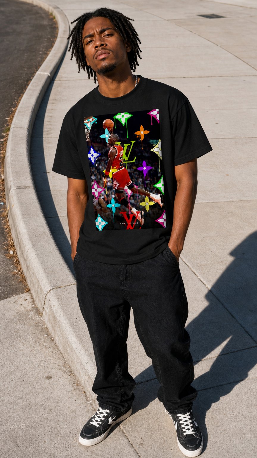 AI product shot of "Jordan23" T-shirt ART