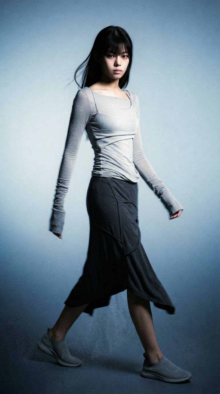 AI product shot of Layered Bustier Long Sleeve (FL-105_Gray)