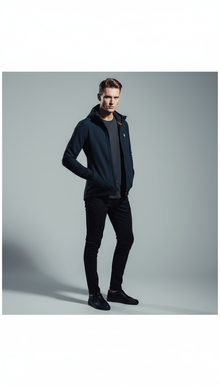 AI product shot of 3 Season Jacket - Navy