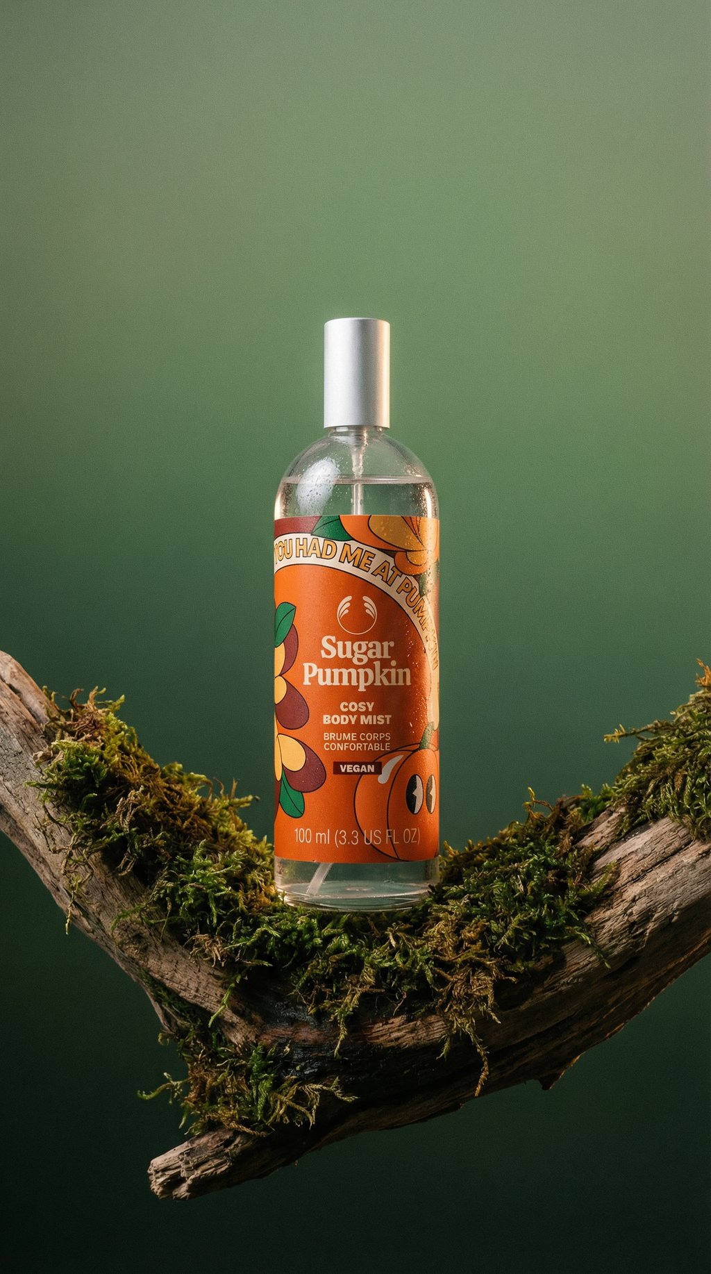 AI product shot of Sugar Pumpkin Body Mist