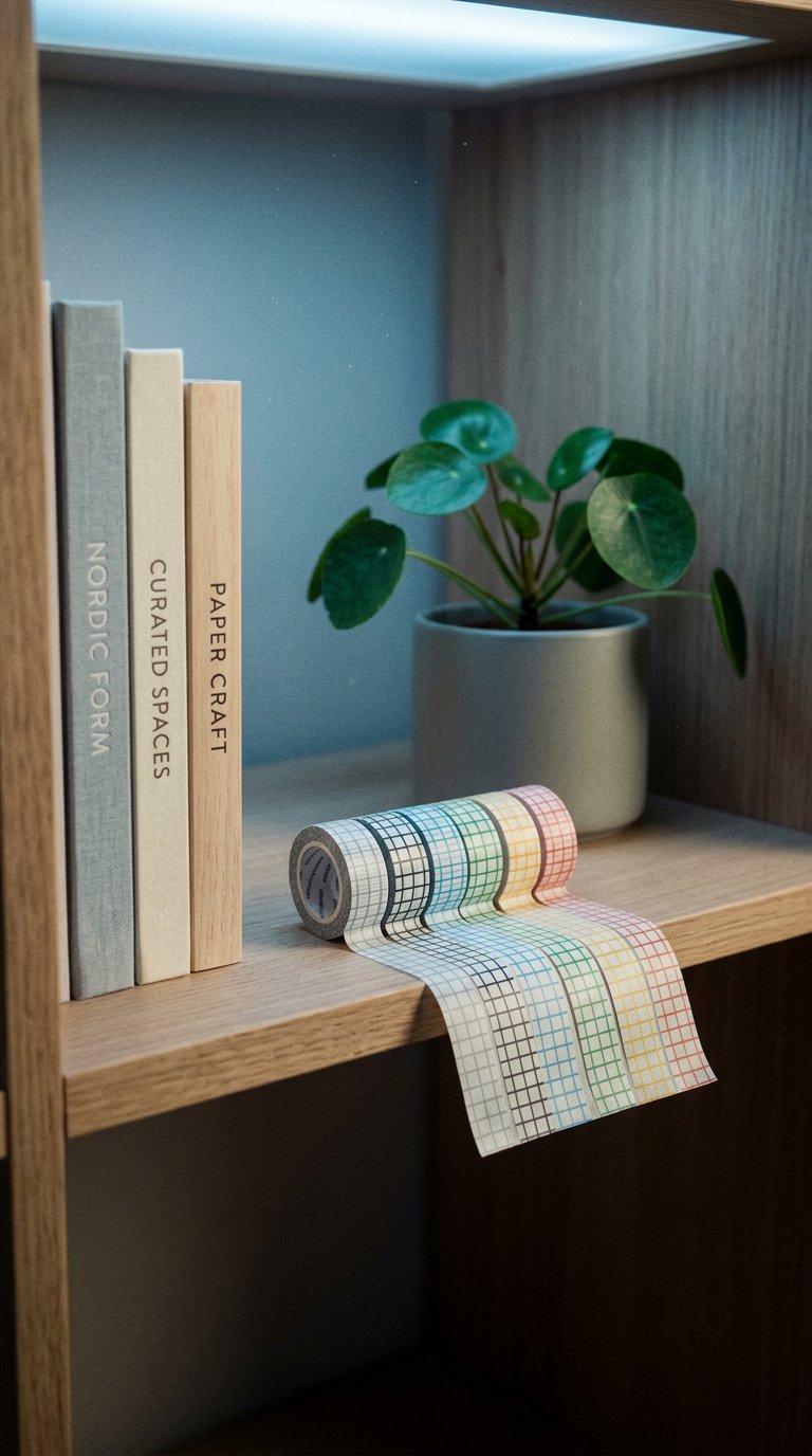 AI product shot of Crayon Check Masking Tape [6colors]