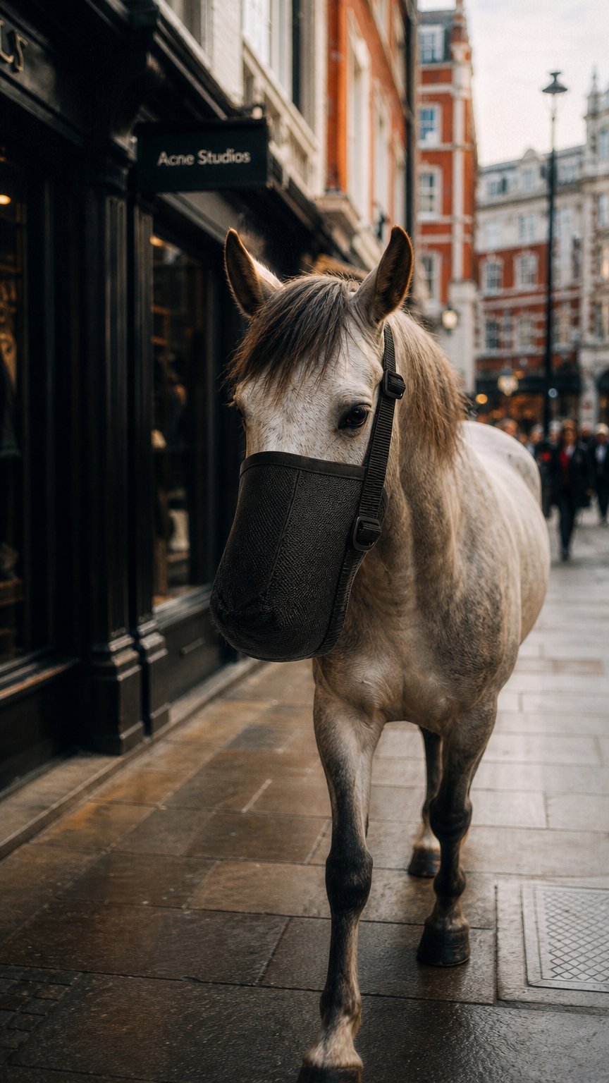 AI product shot of NEW GALA Black Mesh Fly Mask - DUE AUGUST 2026
